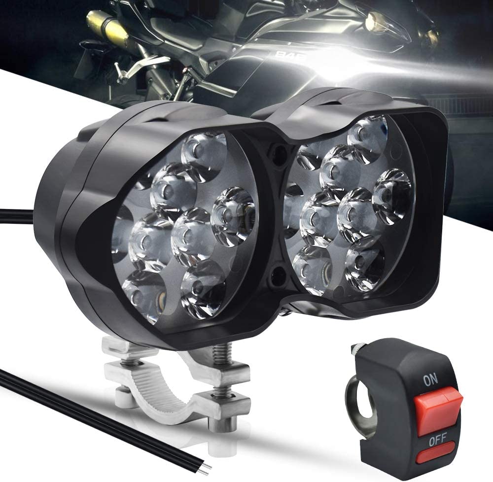 Motorcycle Driving Lights 3000LM Super Bright 18SMD Chips Sport Lights Waterproof