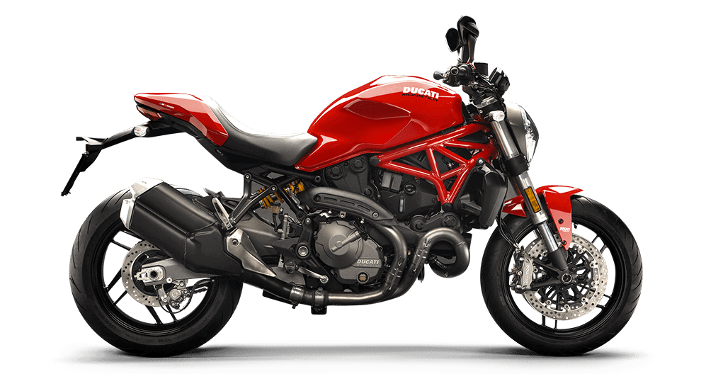 A red and black Ducati Monster 821