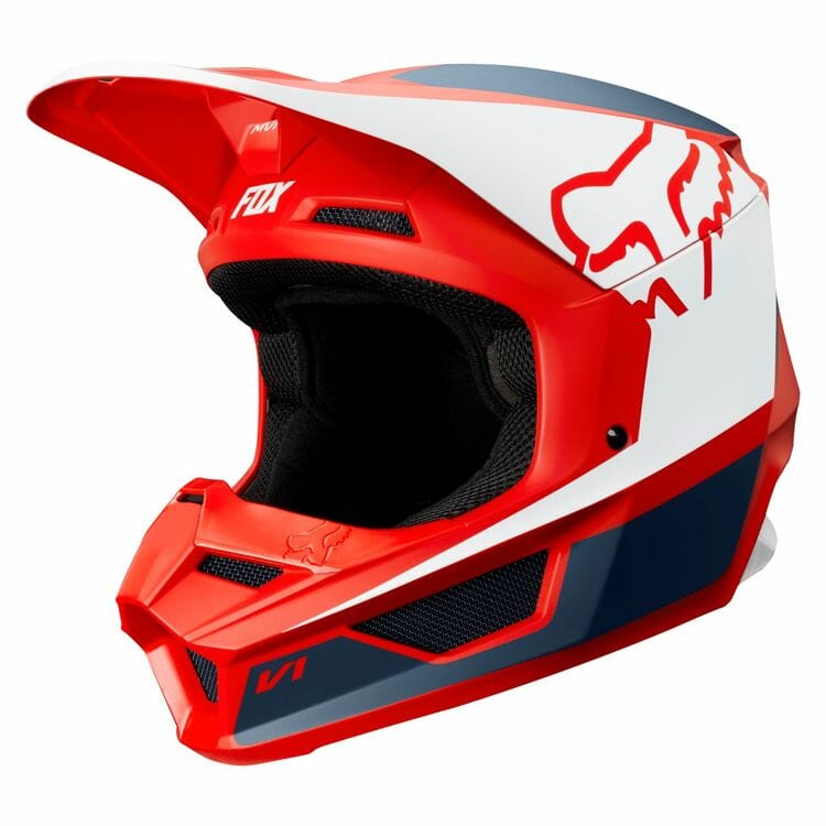 Orange white and black Fox Racing V1 Przm Helmet