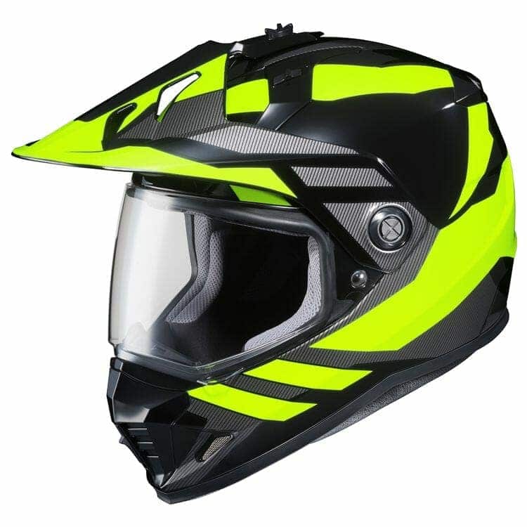 Black and safety green HJC DS-X1 Lander Helmet