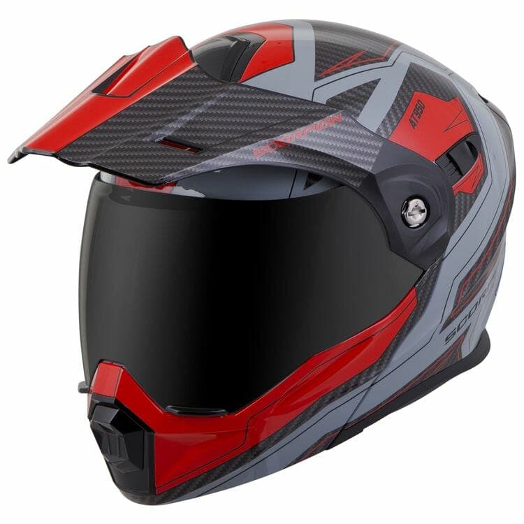 Red gray and black Scorpion EXO-AT950 Tucson Helmet