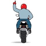 moto hand signals - single file