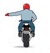 moto hand signals - slow down