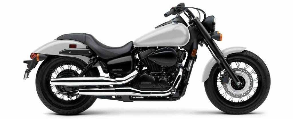 A silver and black 2020 Honda Shadow Phantom Motorcycle