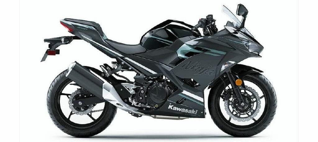 A black and light gray 2020Kawasaki Ninja Motorcycle
