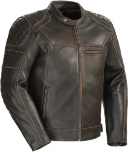 Brown Cortech Men's Dino Leather Motorcycle Jacket