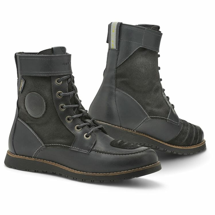 Black REV'IT Royale H20 motorcycle boots. 