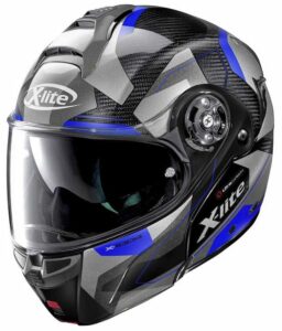 Blue Gray and Black X-lite X-1004 Ultra Carbon Motorcycle Helmet