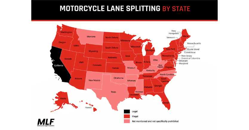 Motorcycle Lane Splitting: State-by-state Laws in 2023