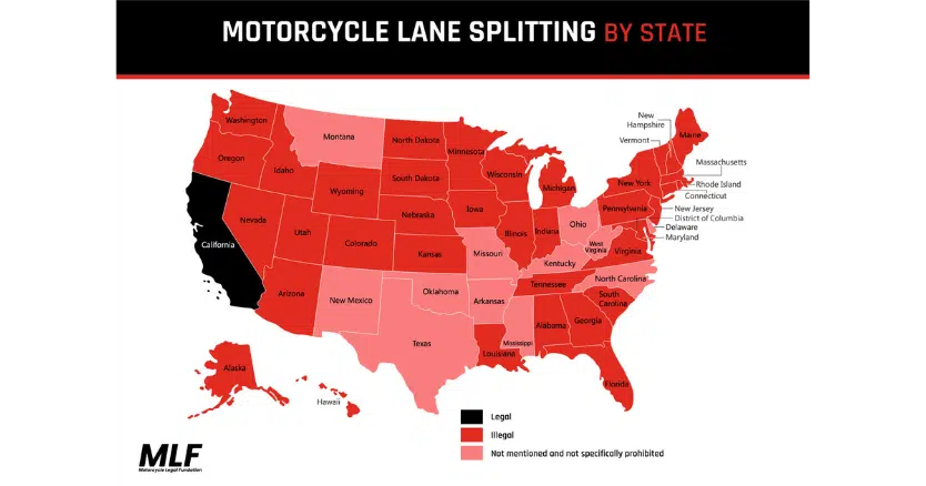 Motorcycle Lane Splitting: Guide and State-by-state Laws (2024)