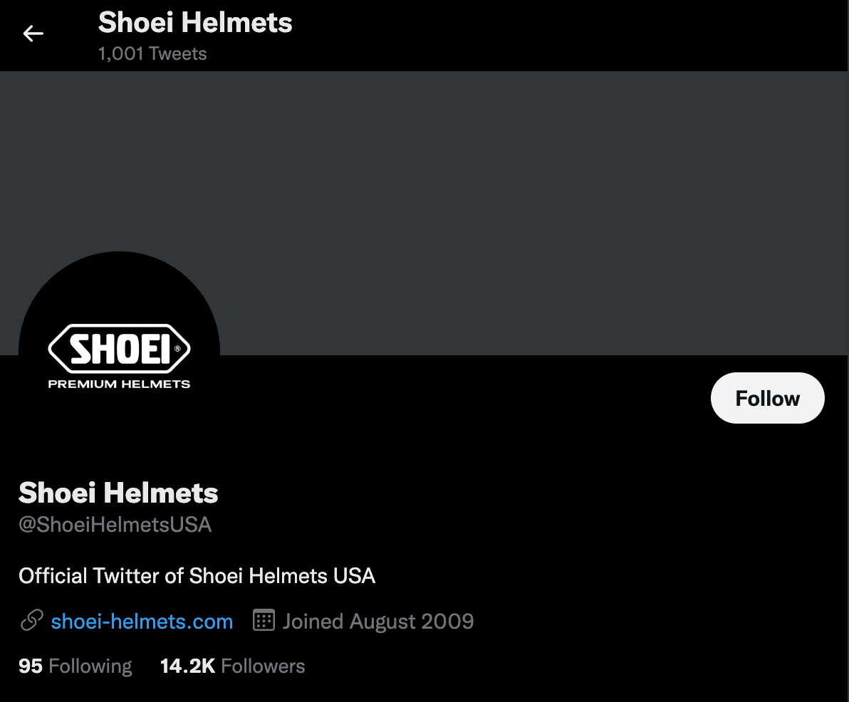 shoei helmets twitter feed