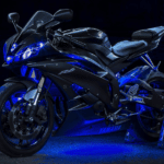 motorcycle wheel lights in blue color