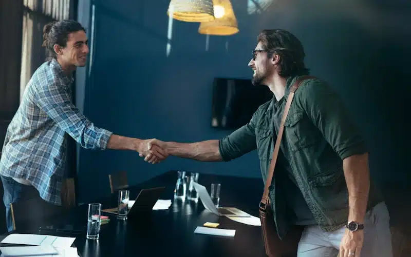 Business men handshake after a successful meeting