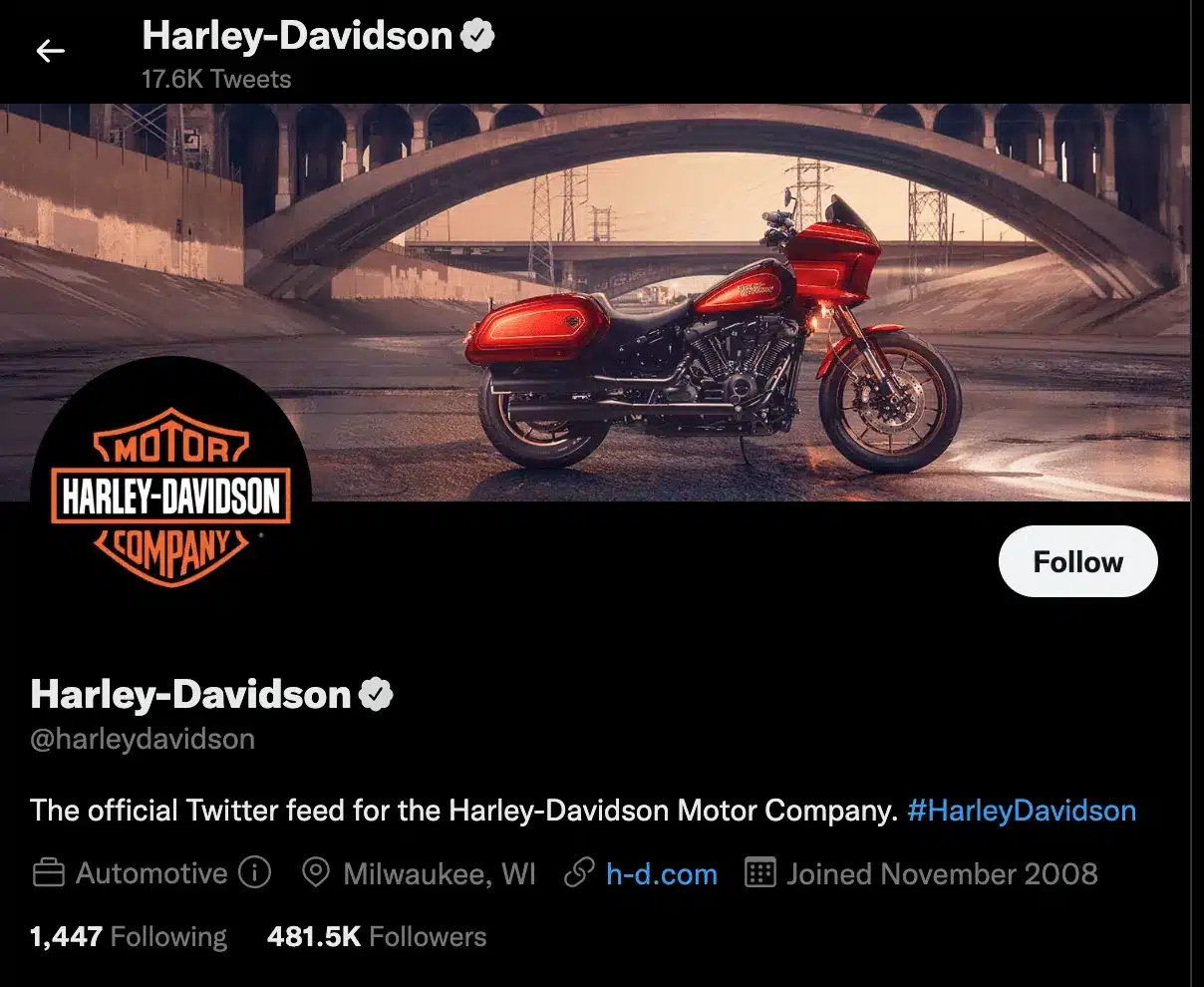 harley davidson twitter feed