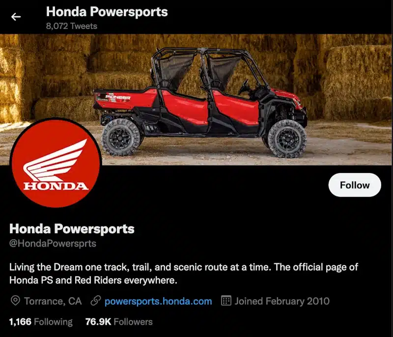 honda power sports twitter feed